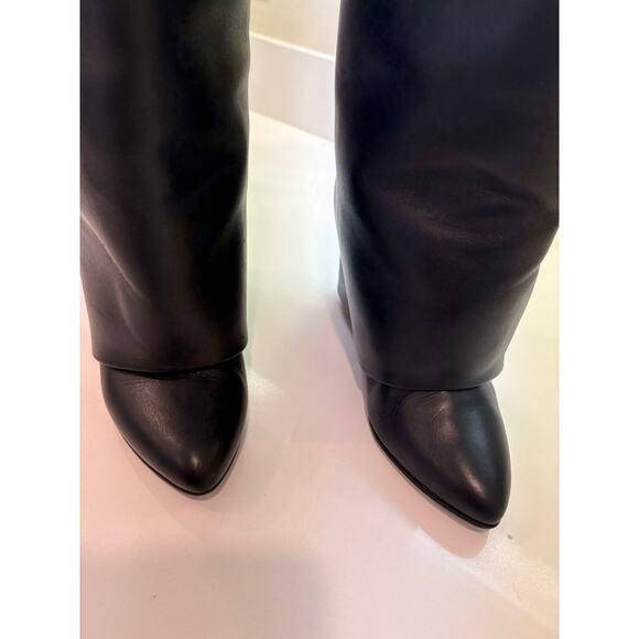 Givenchy Shark Lock Leather Wedge Knee High Boots Black Women’s 38 8 - Picture 11 of 17